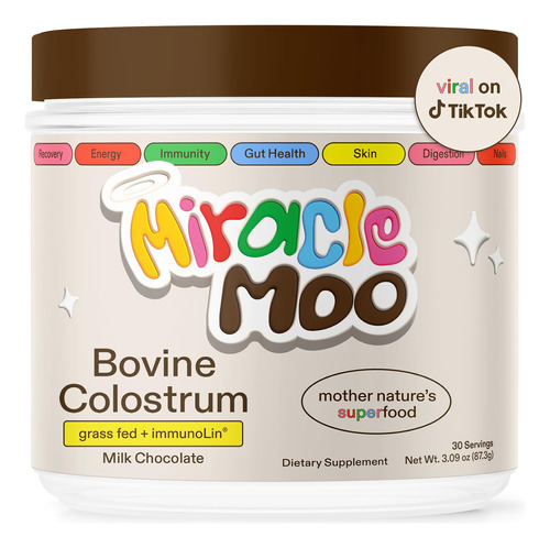 Suplemento Miracle Moo Colostrum Gut Health Chocolate 30 Uni