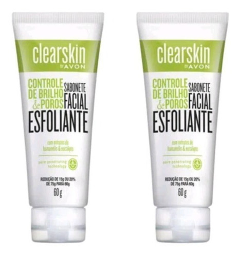 Kit Sabonete Facial Esfoliante Clearskin 60g 2 Und  Avon