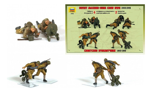 Soviet Machineguns W/crew Ww2 By Zvezda # 3584 1/35