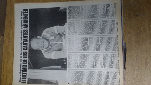 Revista Clarin N° 14800 Roberto Goyeneche Cantante Tang 1987 (Usado)