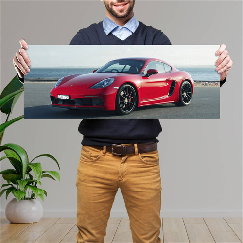 Cuadro 30x80cm Auto 2020 Porsche 718 Cayman Gts 332