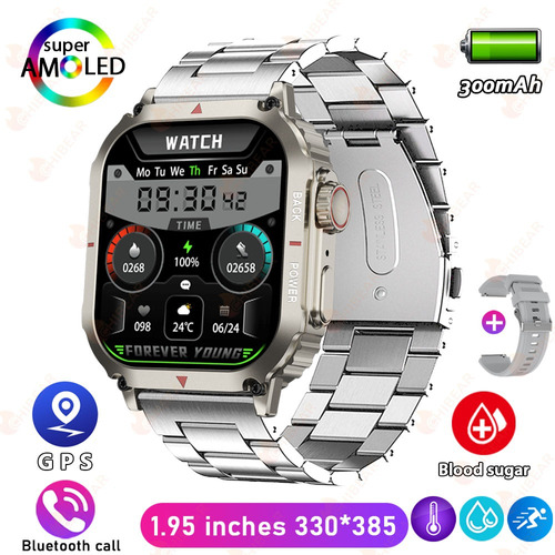 Reloj Inteligente Para Hombre Militar 1.95 Hd Answer Call Sm