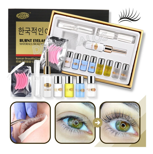 Imagen 2 de 6 de Kit De Permanente Lifting Pestañas Star Color + 60 Cepillos