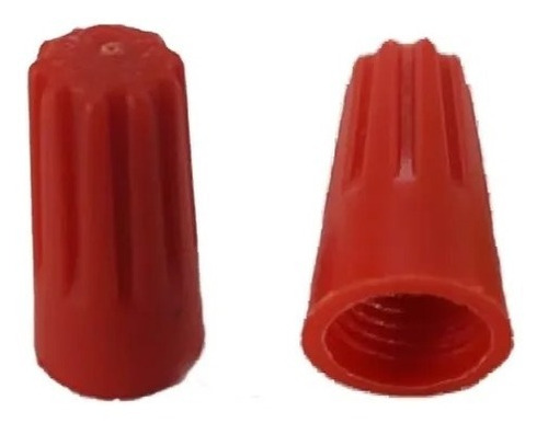 Conector Plástico Cónico Para Cable Rojo 50 Und