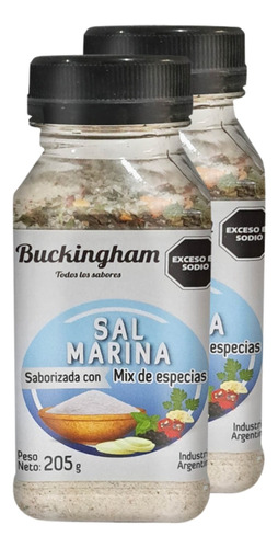 Sal Marina Con Mix De Especias Buckingham 205gr Pack X2