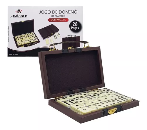 Jogo Dominó Osso 28 Peças Útil Bazar 2x10,5x18cm RF2194