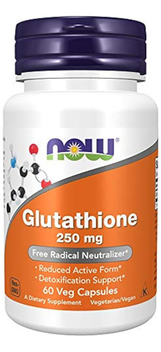 Now Suplementos, Glutatión 250 Mg, Apoyo A La Desintoxicació