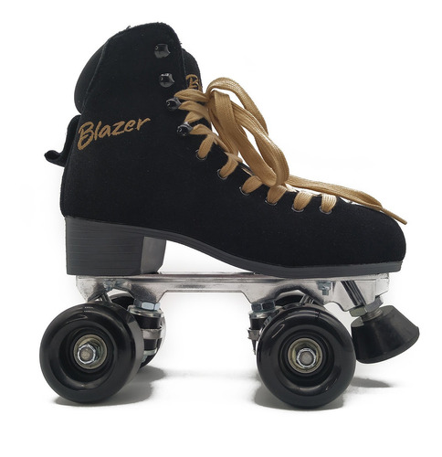 Patines Roller Clasico Gamuza Negro + Envio Regalo Y Mochila