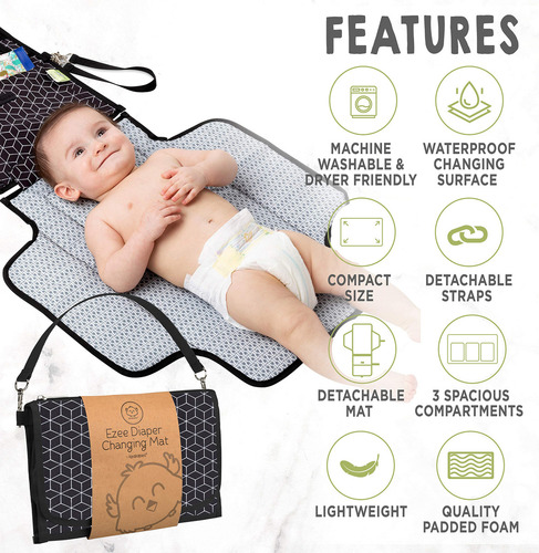 Cambiador De Pañales Portátil Para Bebé, Impermeable