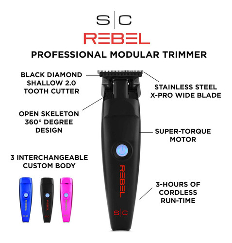 Stylecraft Rebel Trimmer Negro, Azul, Rosa