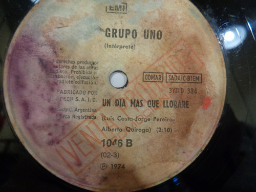 Grupo Uno Disco Vinilo Simple Promo Lp Disco Como Nuevo  B