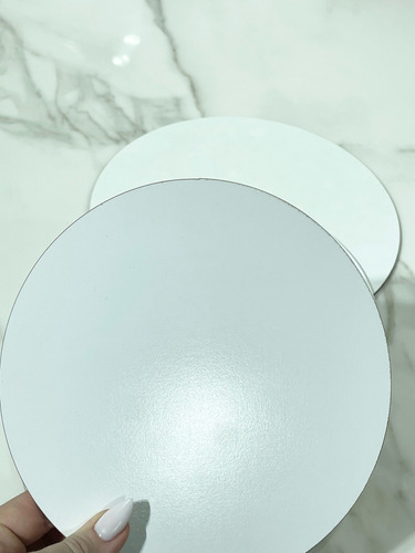 Base Torta Fibrofacil Mdf Blanco Disco Bandeja 32cm X10u