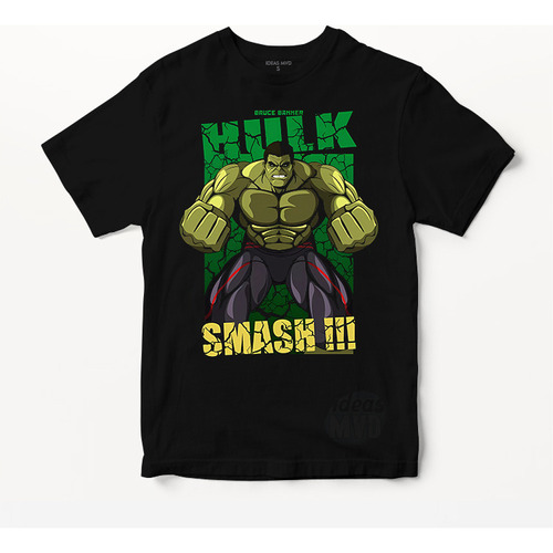 Remera Hulk Marvel 02 (negra:) Ideas Mvd