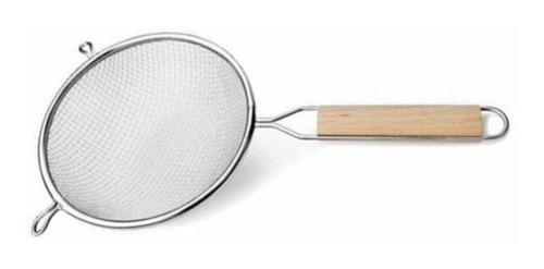 Imagen 2 de 3 de Colador De Acero Inoxidable Con Mango De Madera 16 Cm