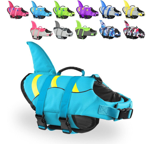 Fragralley Shark Dog Life Jacket, Chaleco Salvavidas Ajustab