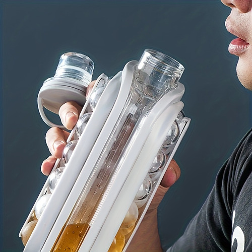 Botella De Agua Portátil 2 En 1 Ice Cube Tray Para Hacer Dis