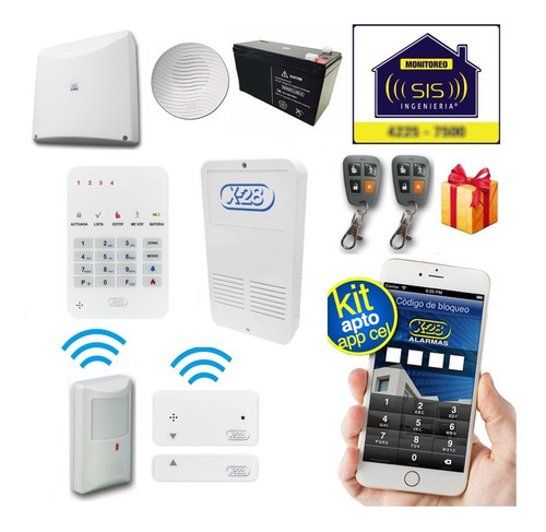 Imagen 1 de 5 de Kit Alarma Inalambrica X28 Domiciliaria Llamador