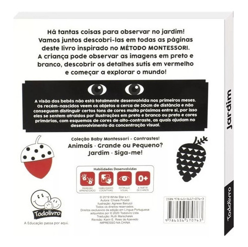Imagem 6 de 7 de Livro Infantil Cartonado Para Bebês Escolinha Baby Montessori - Contrastes! Jardim, Todolivro