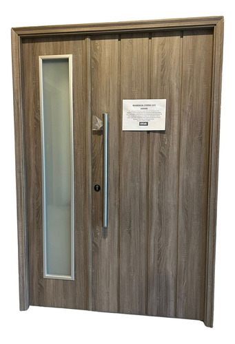 Puerta + Media Hoja Residencial Oblak Eterna M1115 Foliada Pvc Símil Madera Nogal 140 La Mejor Calidad