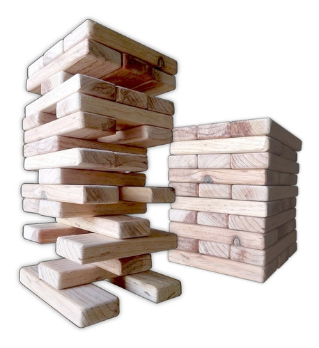 Jenga Gigante De Madera Natural 20 Pz Juego Familiar Bora