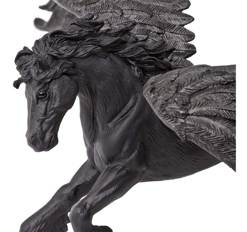 Figura Safari Pegasus Crepusculo Caballo Negro Volador Niño