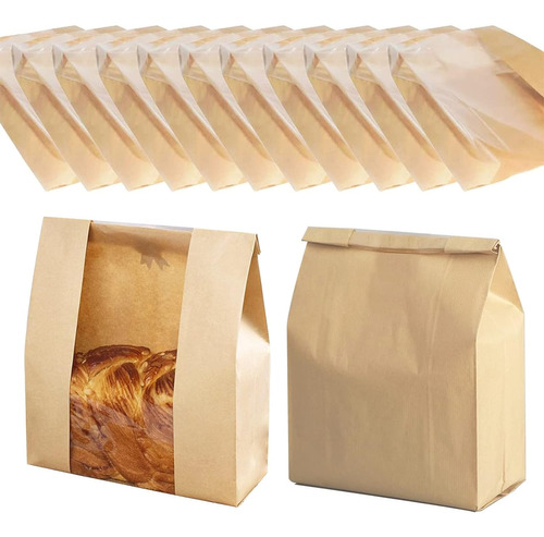 Bolsas De Pan De Papel Con Ventana Para Masa Madre (paquete 