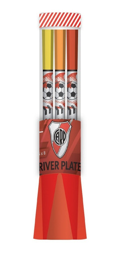 Set 12 Marcadores Punta Fina 15 Cm Fútbol River Plate