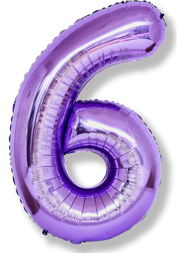 Globo Número 6 Morado 101,6 Cm Para Cumpleaños Niñas
