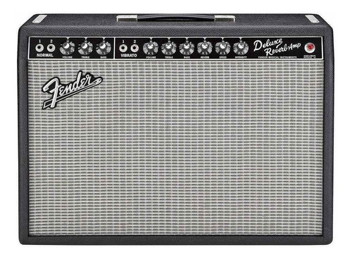 Amplificador Fender Vintage Reissue Series '65 Deluxe Reverb Valvular para guitarra de 22W color negro/plata