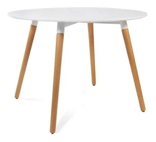 Imagen 1 de 5 de Mesa Redonda De Comedor Madera 90cm Diseño Moderno Eames