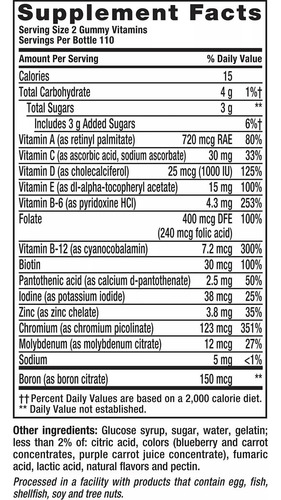 Vitafusion Multivitamínico Para Hombres Con 220 Gomitas Sabor Frutos Rojos