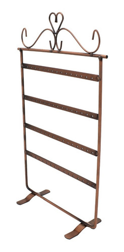 Imagen 3 de 6 de Exhibidor Atril Metalico Color Cobre 32 Pares Aros 21x37 Cms
