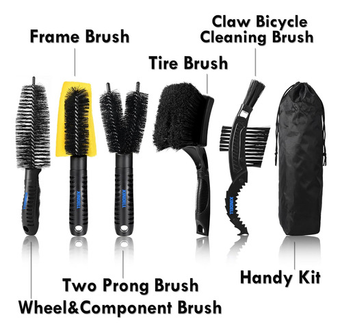 Xindell Kit De Limpieza De Bicicletas, 5 Cepillos De Limpiez