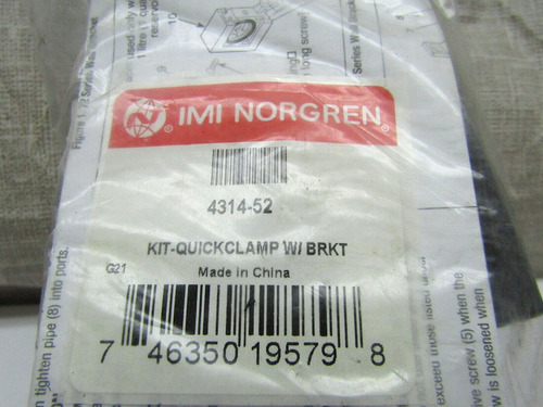 Norgren 4314-52 Quick Clamp Wall Mounting Bracket Jje