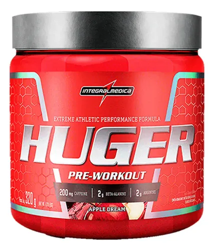 Pré-Treino Huger 320g - Força, Foco e Energia - Apple Dream - Int...