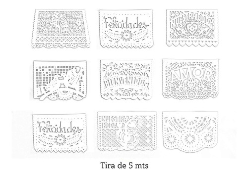 Papel Picado - Boda Mexicana - Blanco