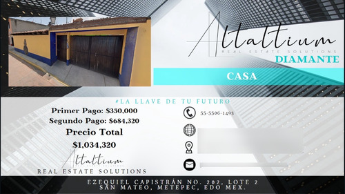 Casa En Venta, San Mateo Metepec, En Remate...!!