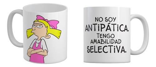 Taza Cerámica No Soy Antipática Tengo Amabilidad Selectiva