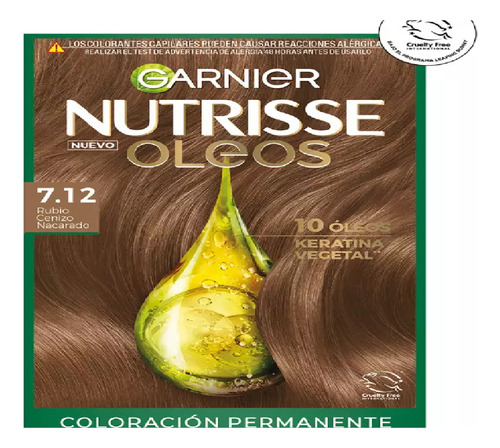 Garnier Tintura Nutrisse Oleos 7.12 Rubio Cenizo Nacarado
