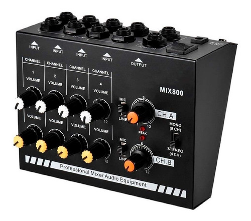 Mixer Mini N-audio Mix800n Mono 8 Canales + Master