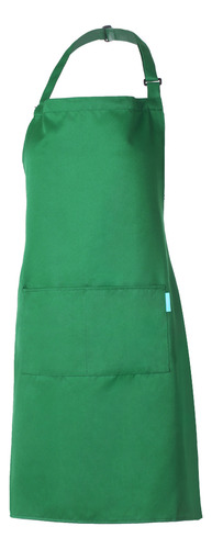 Delantal De Cocina De Poliéster Con Cuello Ajustable Y 2 Bol