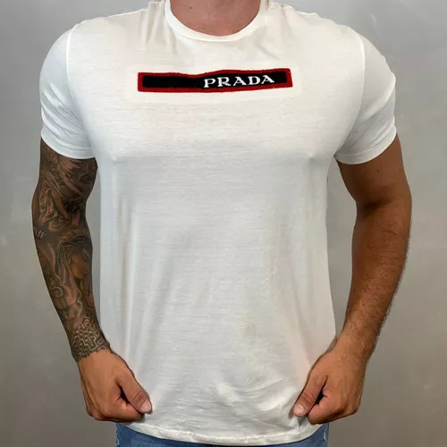 CAMISETA PERUANA FIO 30.1 - MARCA PRADA - COR BRANCA - Cão Brabo Moda  Masculina