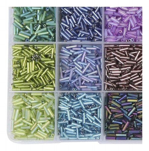 9600 Piezas Kit De Cuentas De Tubo 24 Colores Para Diy