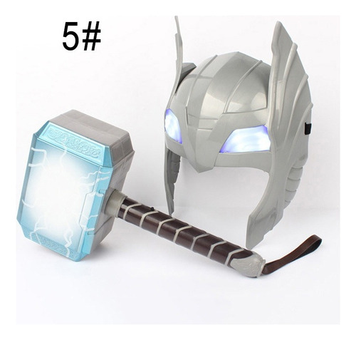 Máscara De Casco Thor Hammer For Niños, 5 Sonidos Que