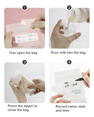 Bolsas De Almacenamiento De Leche, Pred, A Prueba De Fugas,