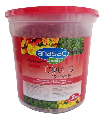 Fertilizante Triple 15 Tarro 2 Kg Anasac