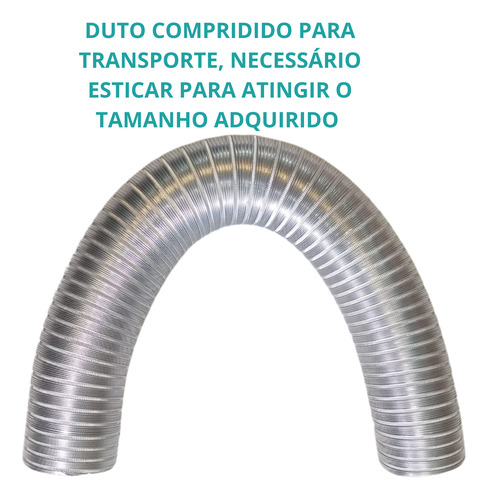 Kit 2 Dutos Semi Flexível 130mm 8 Metros Aluminio Aquecedor