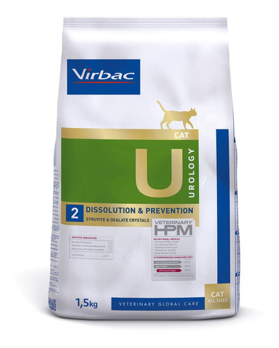 Alimento Virbac Veterinary HPM Urology Dissolution & Prevention para gato adulto sabor mix en bolsa de 1.5kg