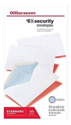 Sobres De Seguridad De Office Depot, 6 (3 X 6 Blancos, Caja