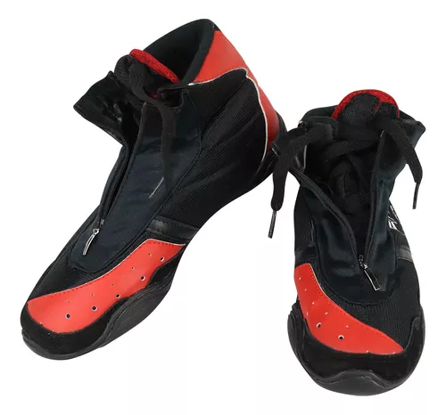 Par de zapatillas largas Fire Sports de Gamuza profesional para Boxeo  Negro/Rojo – Fire Sports